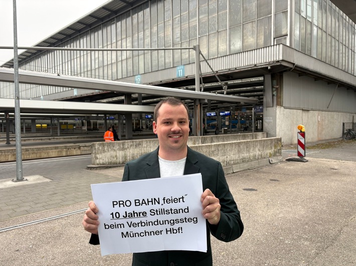 Zehn Jahre des Stillstands: PRO BAHN erinnert an Petition für den Verbindungssteg am Münchner Hauptbahnhof