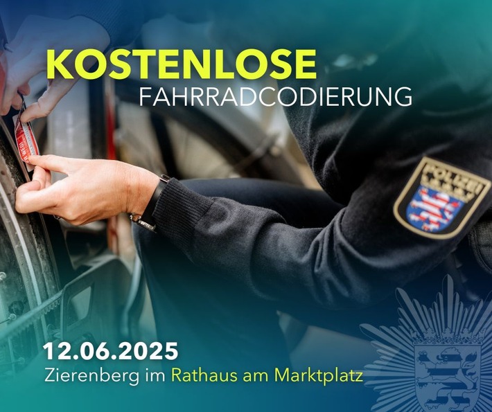 POL-KS: Fahrrad-Codieraktion der Polizei am 12. Juni im Rathaus Zierenberg