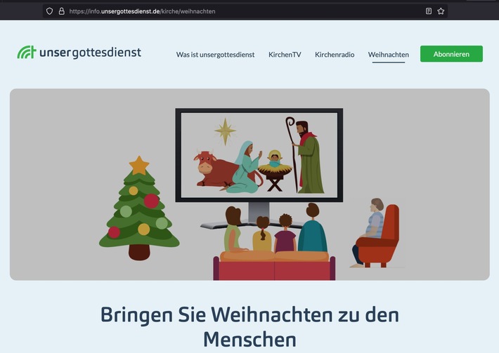 Sichere Advents- und Weihnachtsgottesdienste: Auf unsergottesdienst.de können Kirchen bis zum 6. Januar kostenlos Gottesdienste streamen