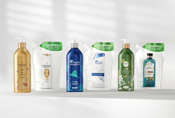 "Refill the Good": Das erste Nachfüllsystem von P&G Beauty für Shampoo von Pantene Pro-V, Head & Shoulders und Herbal Essences