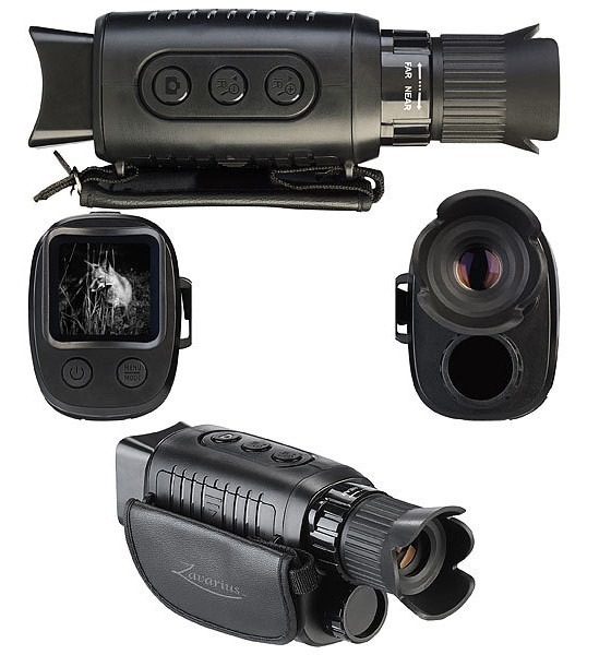 Zavarius Monokulares Infrarot-Nachtsichtgerät DN-900, Sicht bis 100 m, 2K-Videos, Zoom: Video- und Fotoaufnahmen auf SD-Karte speichern