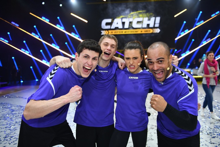 Erfolgreicher Auftakt für "CATCH! Die Deutsche Meisterschaft im Fangen" in SAT.1 // Team David Odonkor fängt sich ins Finale