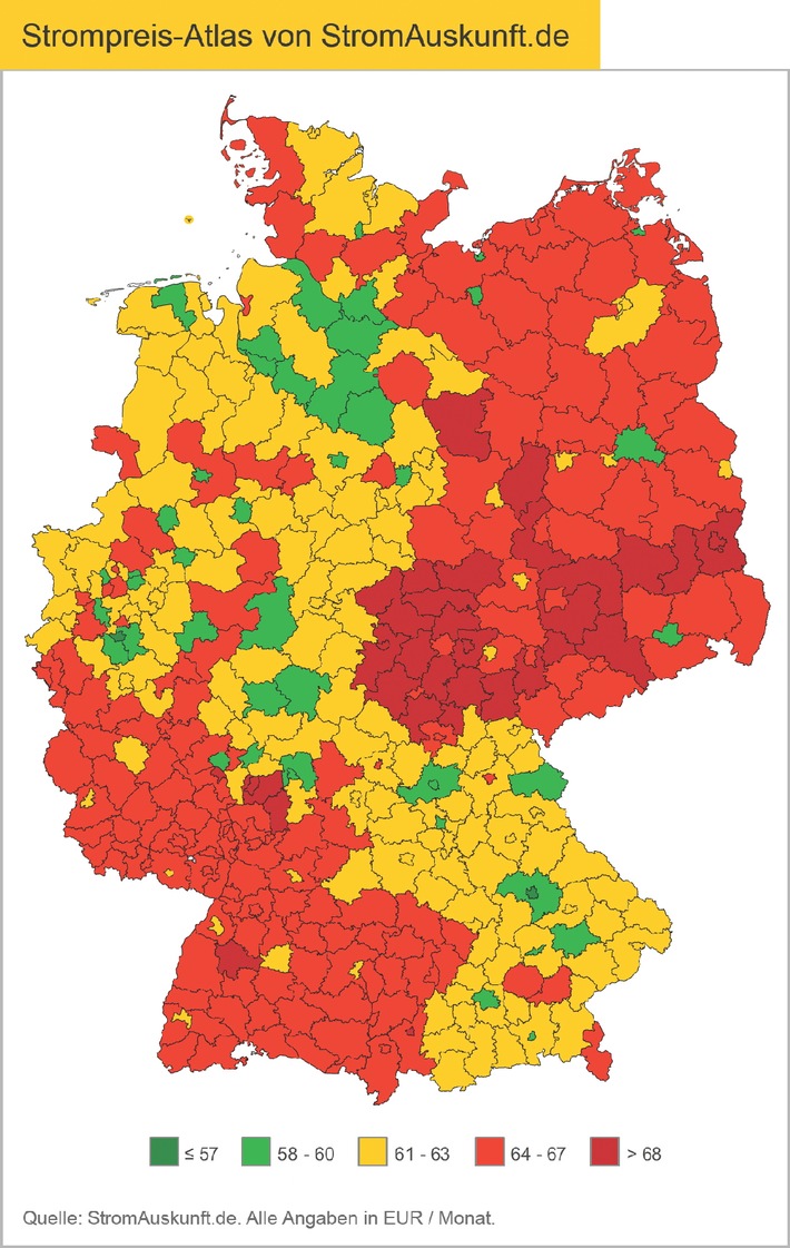 Strompreis-Atlas für Deutschland  - Was Verbraucher wirklich zahlen müssen (mit Bild)