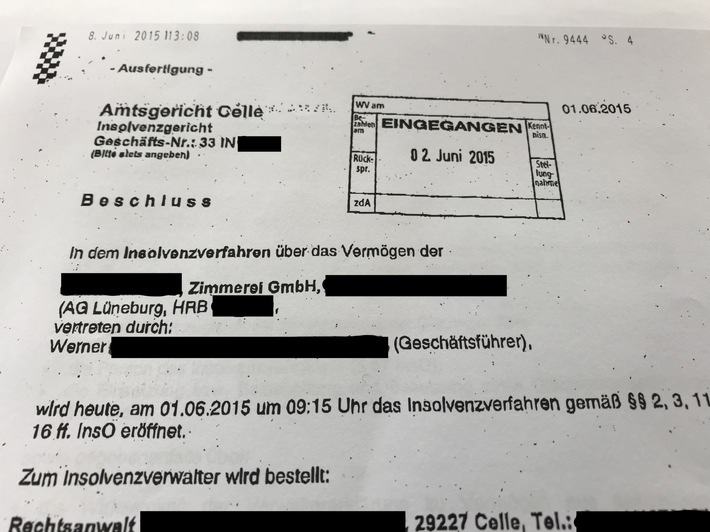 Insolvenz - Angst vor Totalverlust nicht zwangsläufig begründet