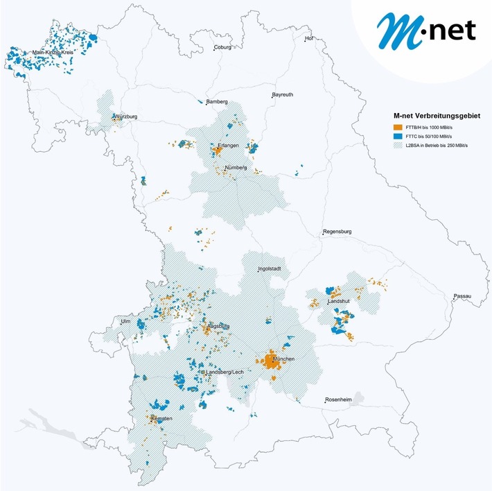 M-net erweitert Internet-Angebot über die eigenen Glasfasernetze hinaus