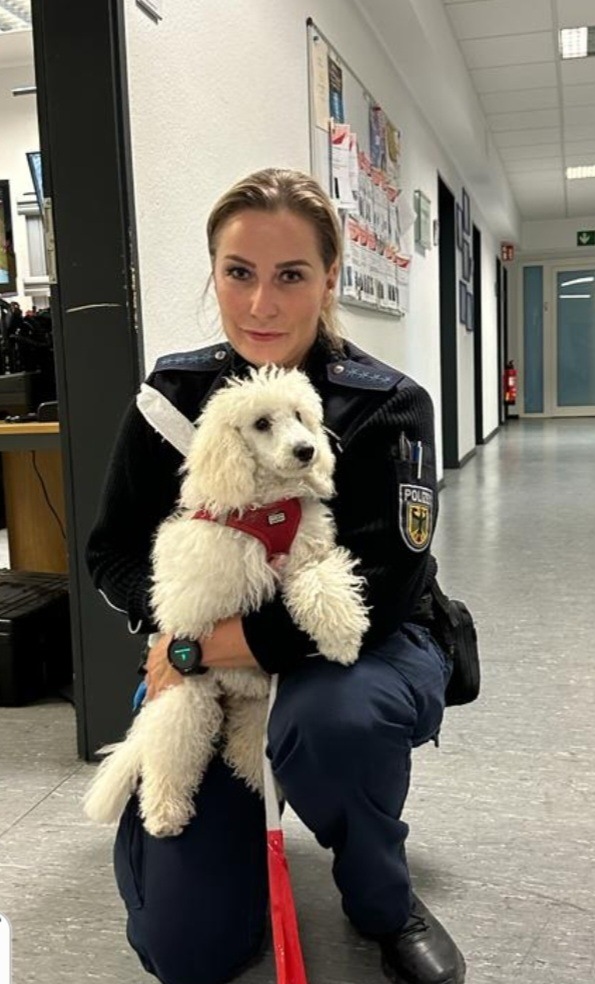 BPOL NRW: Micky läuft herrenlos auf Bahngebiet - Bundespolizei übergibt den Hund an die Eigentümerin +++Foto+++