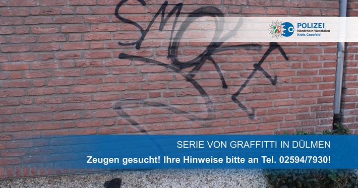 POL-COE: Dülmen, Stadtgebiet / Serie von Graffiti in Dülmen hält Polizei in Atem