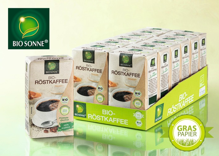 NORMA: Die umweltschonende Graspapier-Verpackung gibt es ab sofort auch für den Bio Sonne-Röstkaffee! / Discounter aus Nürnberg beschleunigt sein Nachhaltigkeits-Programm (FOTO)