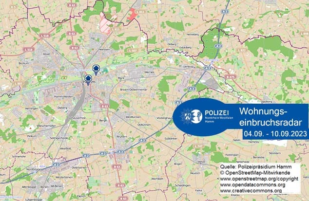 POL-HAM: Wohnungseinbruchsradar Hamm für die Woche vom 4. September bis 10. September