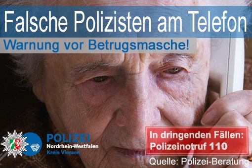 POL-VIE: Kempen: Und immer wieder Anrufe falscher Polizisten!