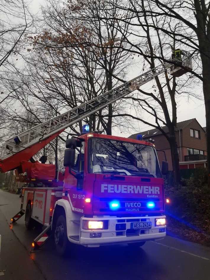 FW-Schermbeck: Sturmschaden "Alte Dorstener Straße"
