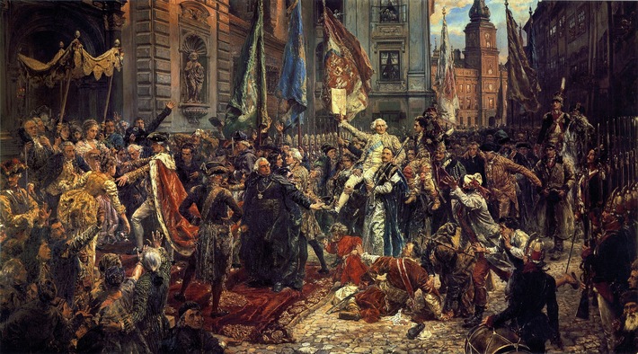 230.Jahrestag der polnischen Verfassung - 3.05.1791. Im Gegensatz zu anderen Ländern Europas entwickelte sich Polen nicht zur absoluten Monarchie, sondern zu einem System aus Wahlmonarchie &amp; Republik