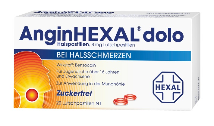 NEU: AnginHEXAL® dolo Halspastillen (BILD)