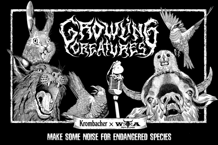 Ensemble, faisons du bruit pour protéger espèces menacées : Krombacher et Wacken Open Air présentent les «Growling Creatures», le premier groupe metal composé d&#039;animaux menacés