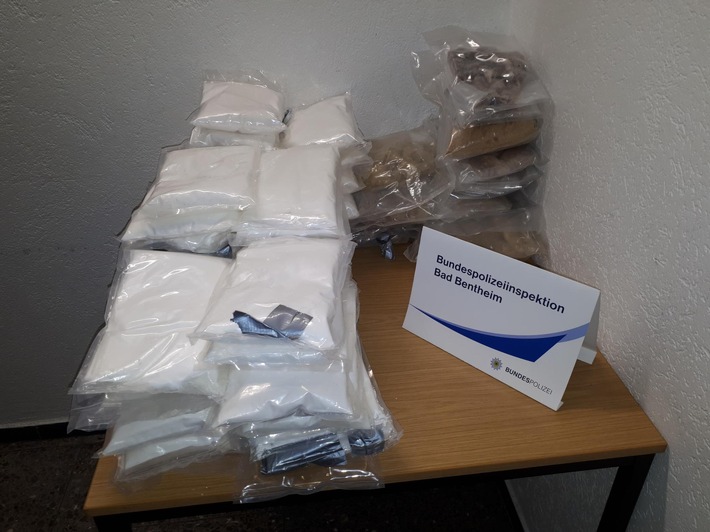 BPOL-BadBentheim: Bundespolizei beschlagnahmt rund 64 Kilogramm Drogen im Wert von über einer halben Millionen Euro