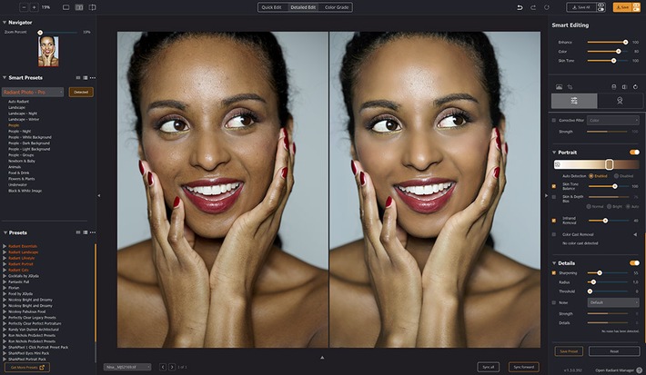 Radiant Photo enthüllt bahnbrechendes Update 1.3 mit erweiterten Porträt- und Farbwerte-Tools