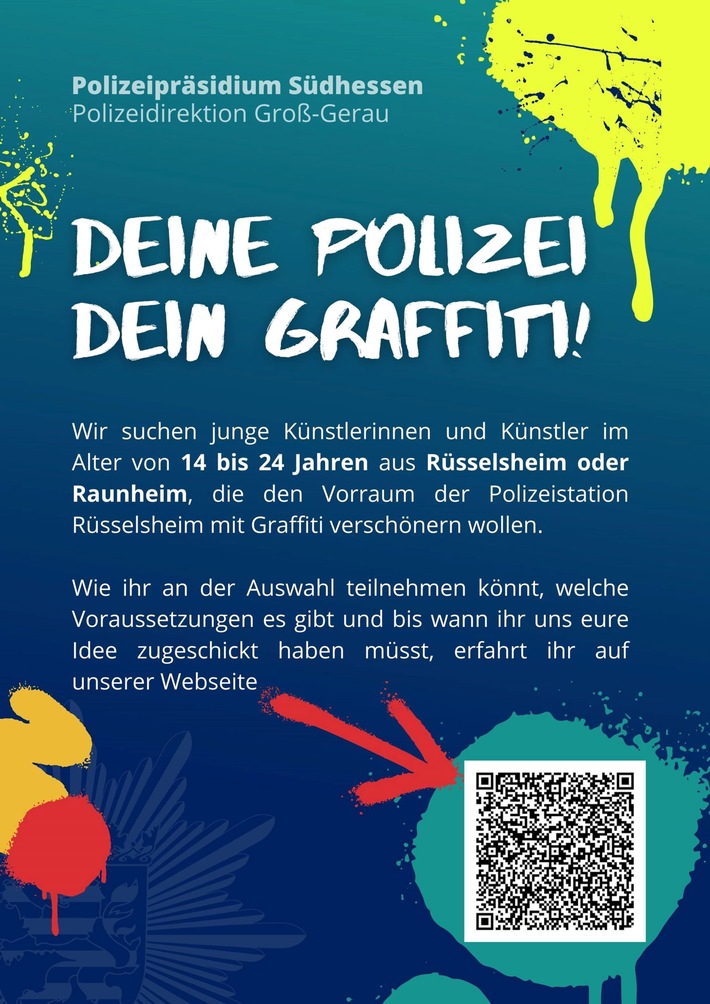 POL-DA: Rüsselsheim: Polizei sucht junge Künstler/&quot;Deine Polizei-Dein Graffiti&quot;