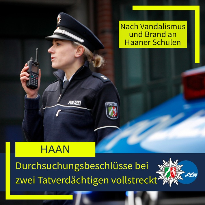 POL-ME: Vandalismus und Brandlegung in Haaner Schulen: Ermittlungserfolg für die Strafverfolgungsbehörden - 2601099