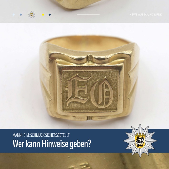 POL-MA: Mannheim: Goldschmuck sichergestellt - Verdacht der Hehlerei - Zeugen gesucht
