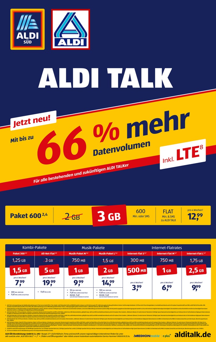 Günstiger Preis, mehr Surfen: ALDI TALK erhöht das Datenvolumen