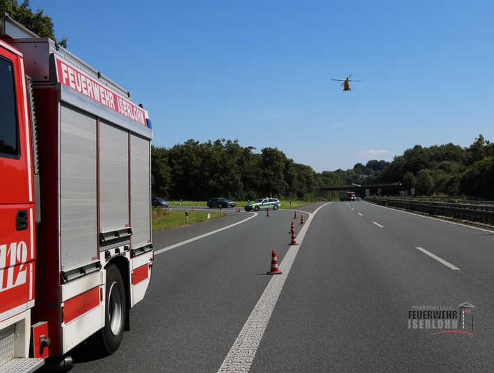 FW-MK: Notfall auf der Autobahn 46