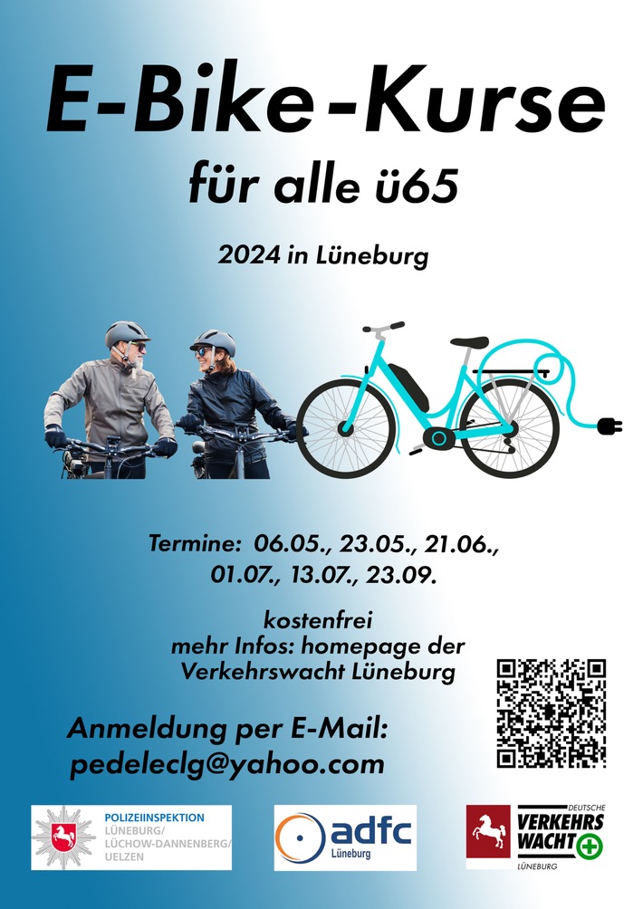 POL-LG: ++ Pedelec- &amp; E-Bike-Kurse für Seniorinnen und Senioren (Zielgruppe Ü65) ++ neue Kurse von Verkehrswacht und Polizei ++ Anmeldung erforderlich ++