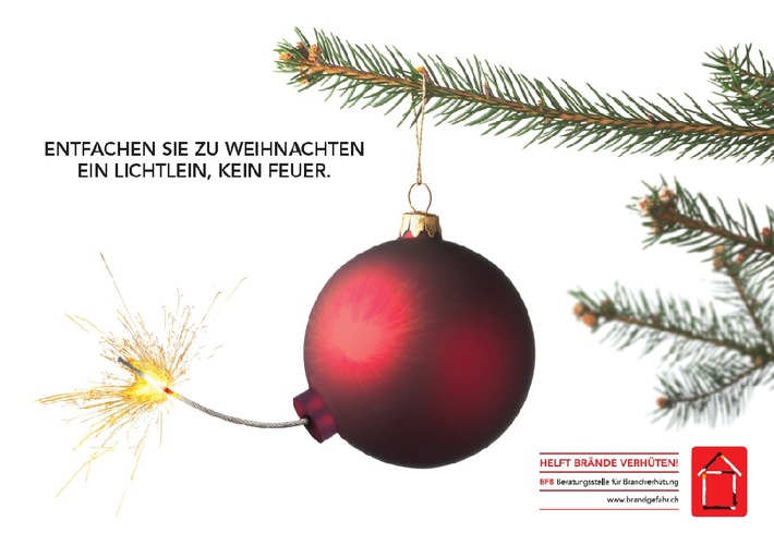 BfB-Präventions-Kampagne für brandfreie Weihnachten / An Weihnachten: Ein Lichtlein und kein Feuer entfachen