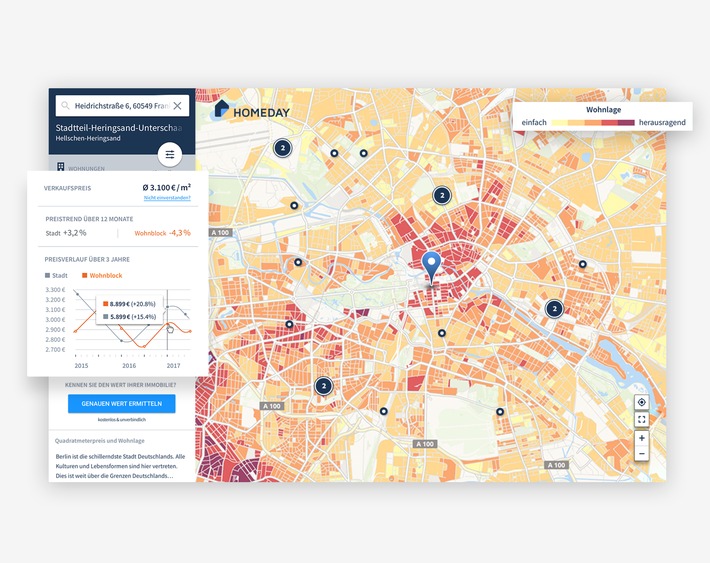 Homeday kennt den Wert jeder Immobilie - Preisatlas bringt Transparenz in den Immobilienmarkt