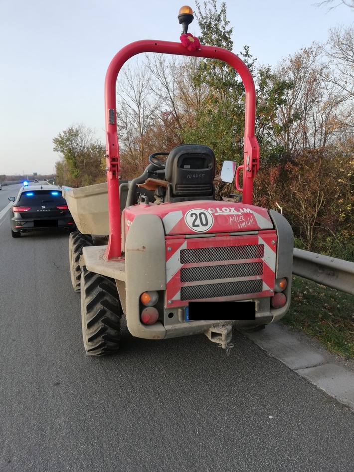 POL-VDMZ: Muldenkipper auf Abwegen - Feststellung kam den Beamten "spanisch" vor