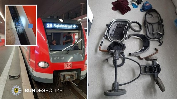 Bundespolizeidirektion München: Schrecksekunden am Hauptbahnhof: Kinderwagen rollt ins S-Bahngleis und wird überfahren