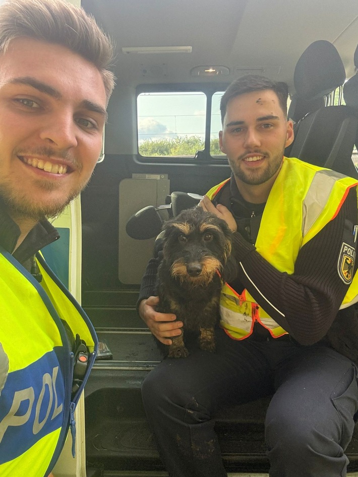 BPOL-H: Glückliches Ende an der Bahnstrecke in Elze; Bundespolizisten aus Hildesheim retten entlaufenden Hund