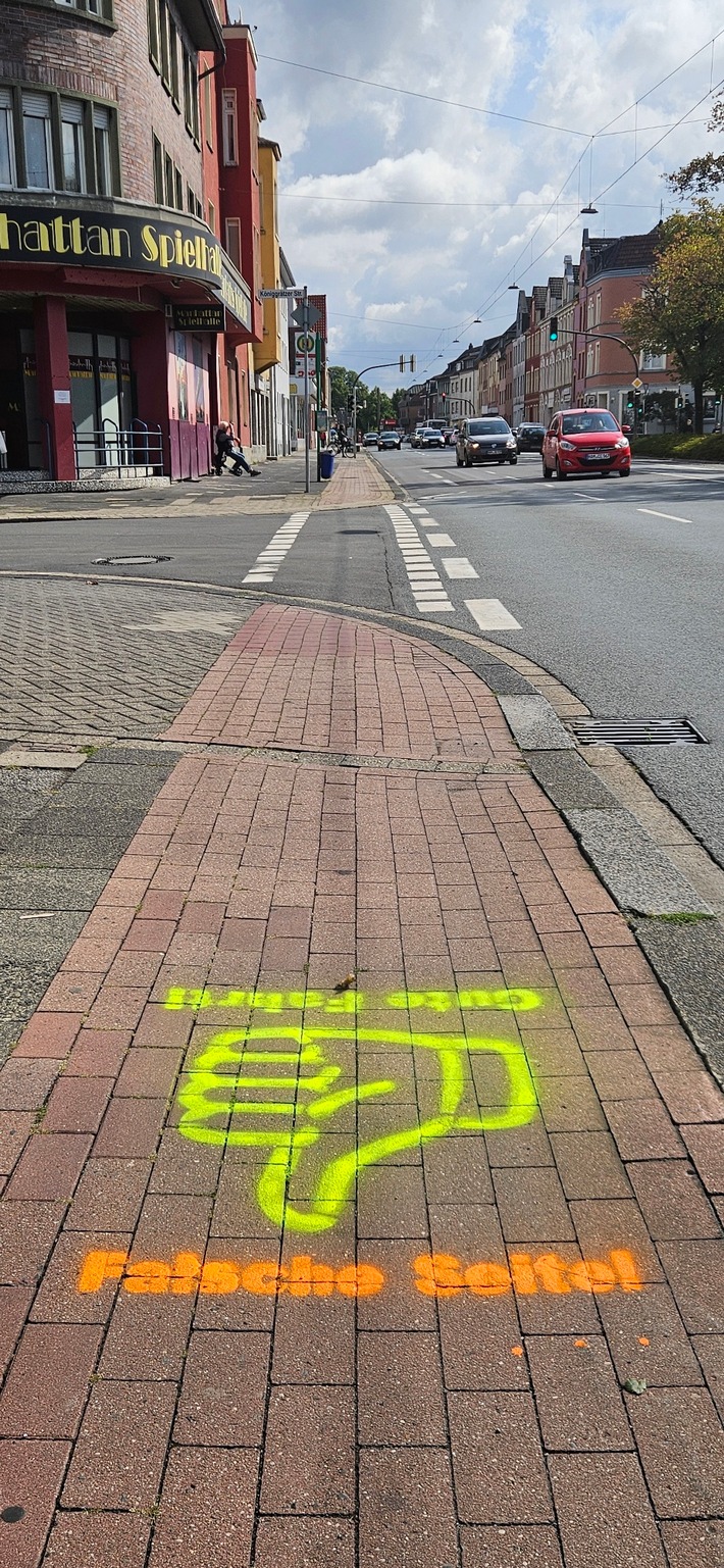 POL-HAM: Für mehr Sicherheit auf dem Radweg: Polizisten als Sprayer unterwegs