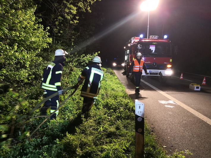 FW-WRN: TH_1 - Amtshilfe PKW Bergung, Bäume müssen gefällt werden