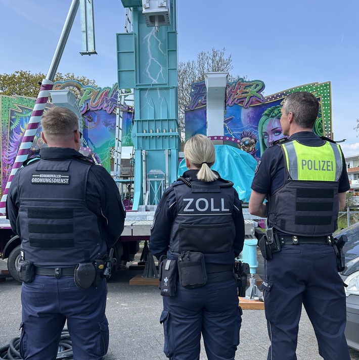 HZA-BI: Gemeinsame Kontrollaktion von Zoll, Polizei und Ordnungsamt in Bad Salzuflen/Bei Aufbauarbeiten der Frühjahrskirmes Schötmar illegale Beschäftigung aufgedeckt