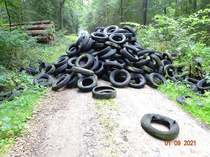 POL-SE: Mönkloh - Altreifen in der Waldchaussee abgelagert