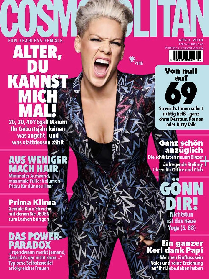 Sängerin Pink exklusiv in COSMOPOLITAN: &quot;Manchmal möchte ich Leuten die Smartphones aus der Hand reißen und sie umarmen&quot;