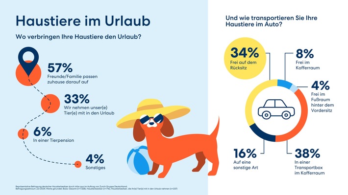 Urlaubsfahrt mit Haustieren: Viele Tiere sind im Auto nicht ausreichend gesichert