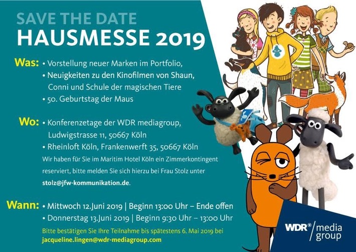 Lizenz-Hausmesse am 12. und 13. Juni in Köln: WDR mediagroup zeigt Bandbreite des gesamten Markenportfolios und gibt Ausblick auf neue Mandate