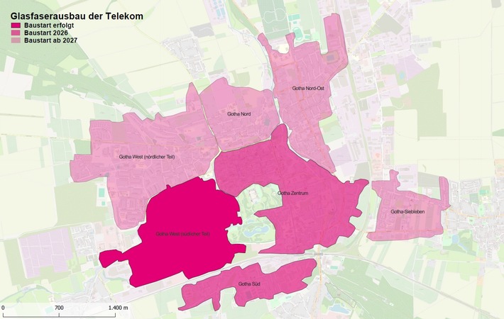 Gotha: Glasfaser für weitere 7.100 Haushalte in Süd und Zentrum