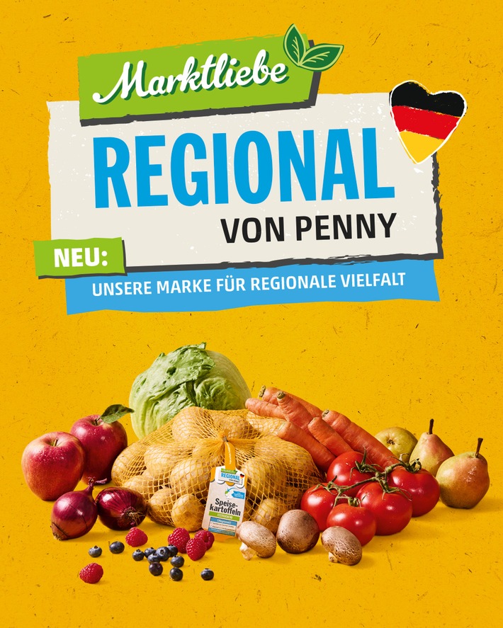 PENNY gibt mit "Marktliebe Regional" Bekenntnis zu Obst&Gemüse aus Deutschland / Neue Regionalmarke rückt ab 30. Mai Erzeuger und Regionen in den Fokus - Sortimentsausbau geplant