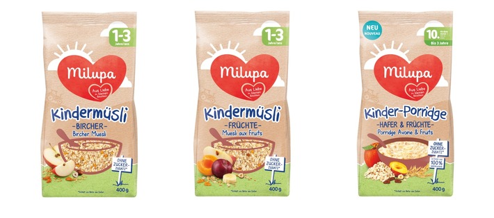 Milupa ruft in Deutschland aus Vorsorgegründen die Produkte "Milupa Kindermüsli Früchte, Milupa Kindermüsli Bircher, Milupa Kinder-Porridge Hafer & Früchte" zurück