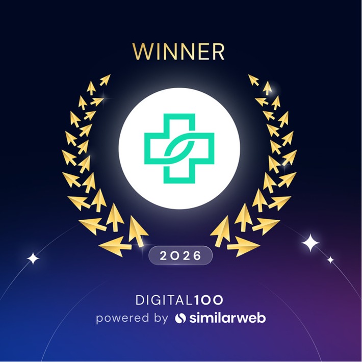 DoktorABC zum Gewinner des Similarweb Digital 1OO Award in der Kategorie "Schönheit & Gesundheit" des Jahresberichts gekürt