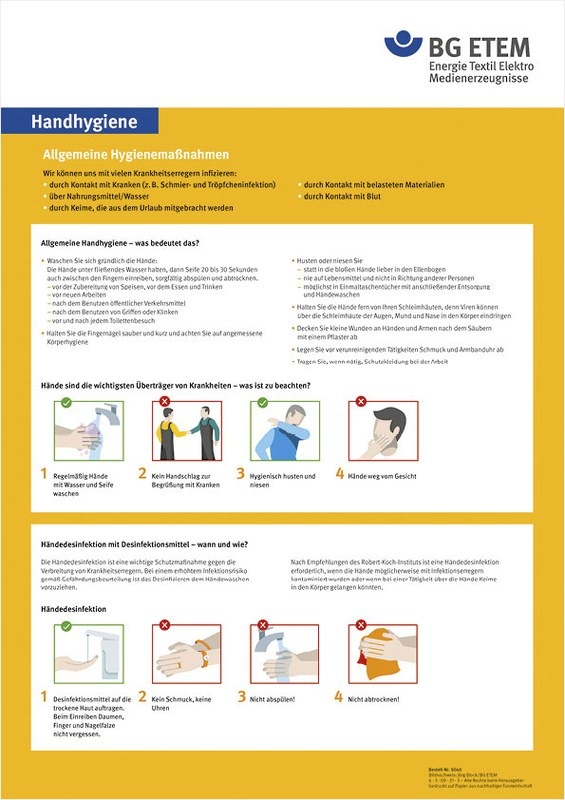 Aushang zur Handhygiene