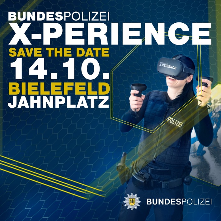 BPOL NRW: Erleb&#039; das! Bundespolizei mit VR-Brillen auf Informationstour in Bielefeld