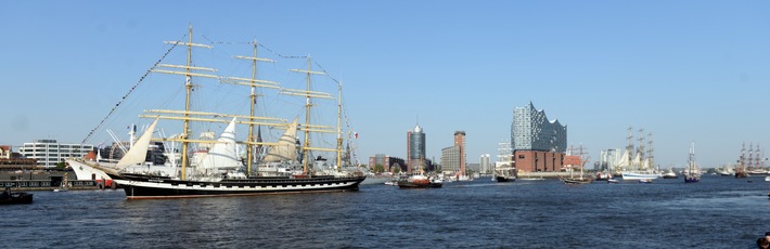 Vier Großsegler der Superlative beim Hafengeburtstag Hamburg / Alexander von Humboldt II erstmals mit weiblichem Kapitän