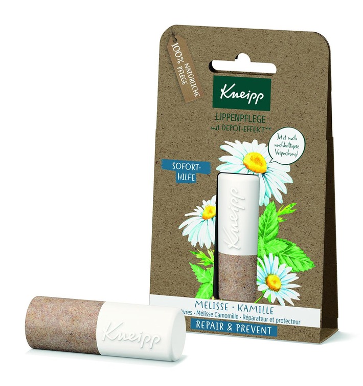 Verpackungslösung aus Silphie-Papier: Faltschachteln für Kneipp Lippenpflege werden noch nachhaltiger