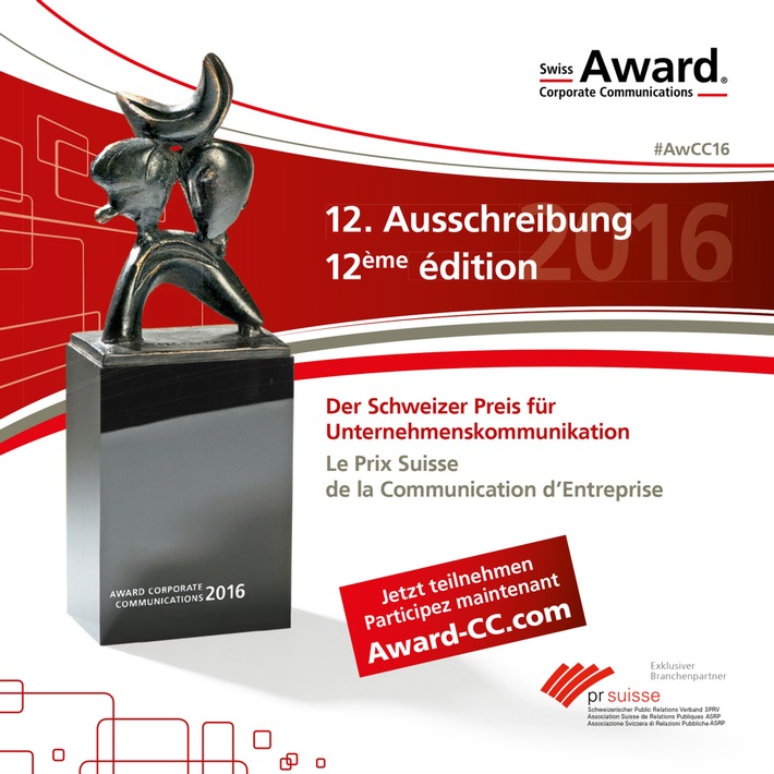 Swiss Award Corporate Communications®: ouverture du dépôt des candidatures
