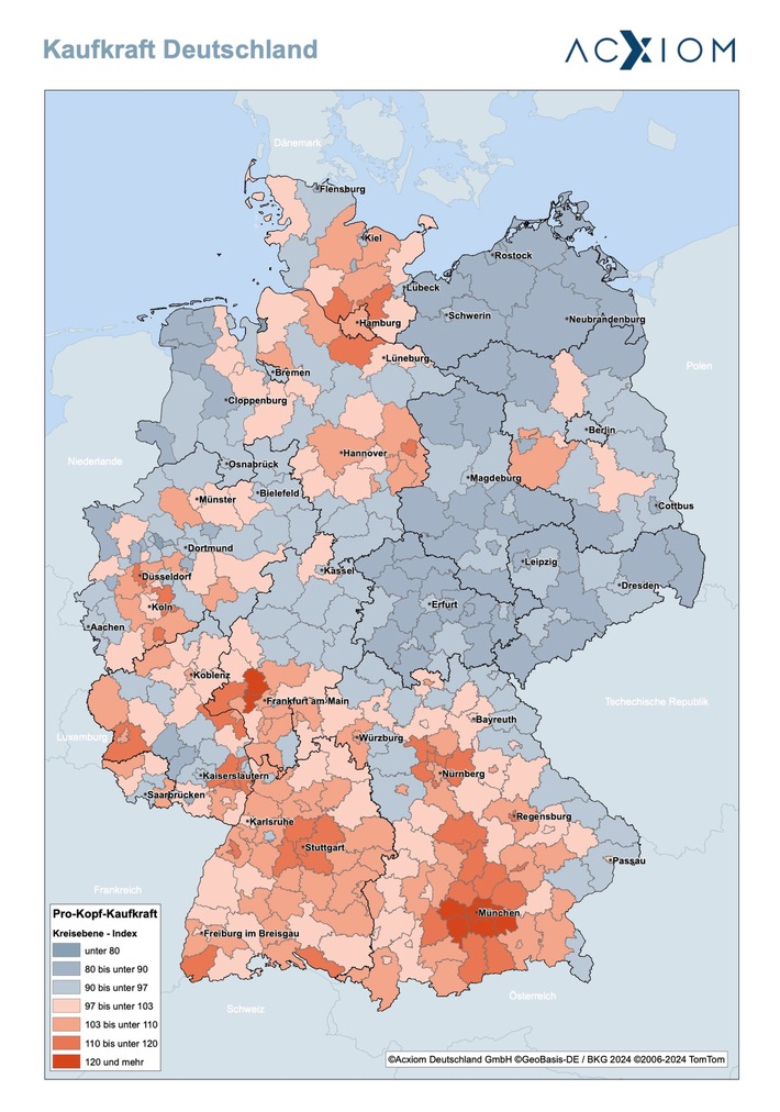 Kaufkraft in Deutschland 2024: Mehr Geld für den (nachhaltigen) Konsum!? / Gesamtkaufkraft in Deutschland steigt auf 2.278 Mrd. Euro / Reale Kaufkraftsteigerung im Jahr 2024