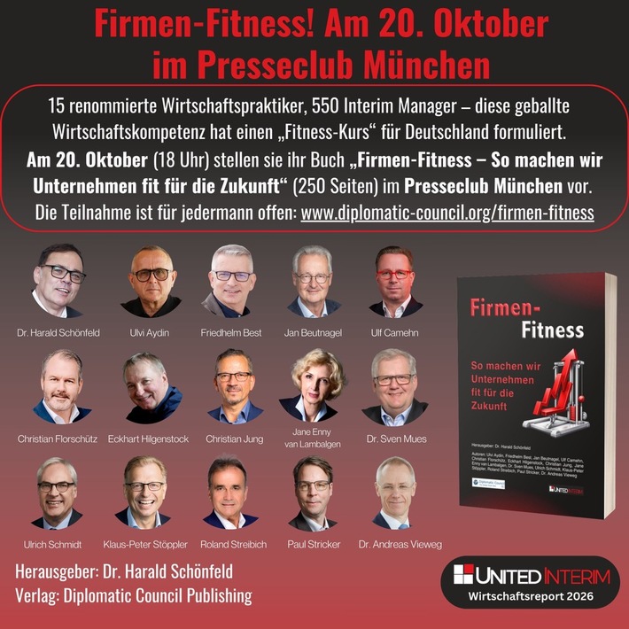 Einladung: Buchvorstellung mit Diskussion und Imbiss „Firmen-Fitness“ am 20. Okt, 18:00, in München