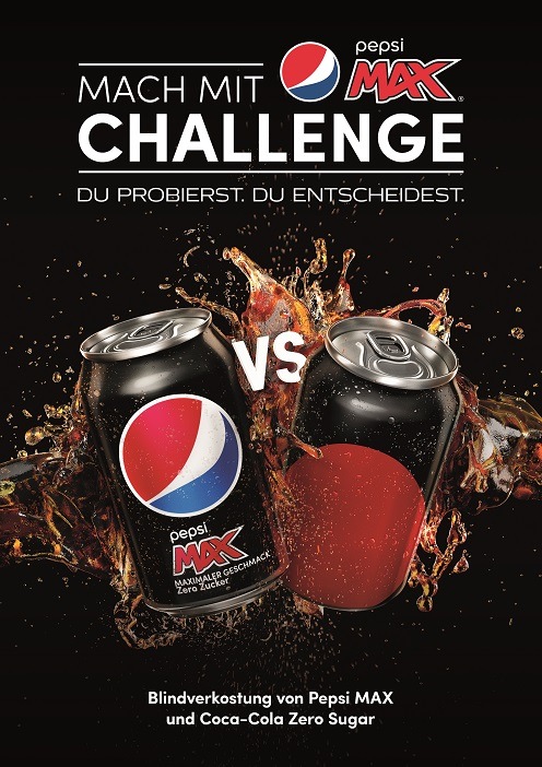 Pepsi MAX® fordert die größte Cola Zero zum Geschmackstest heraus und startet die nationale Pepsi MAX® Challenge